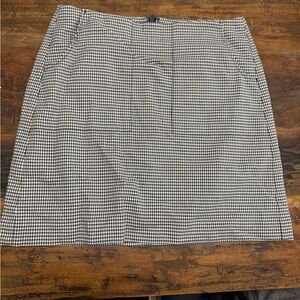 LOFT Black and White Checkered Skirt